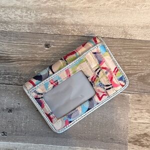 Colorful Coach Poppy Card Holder with ID Window